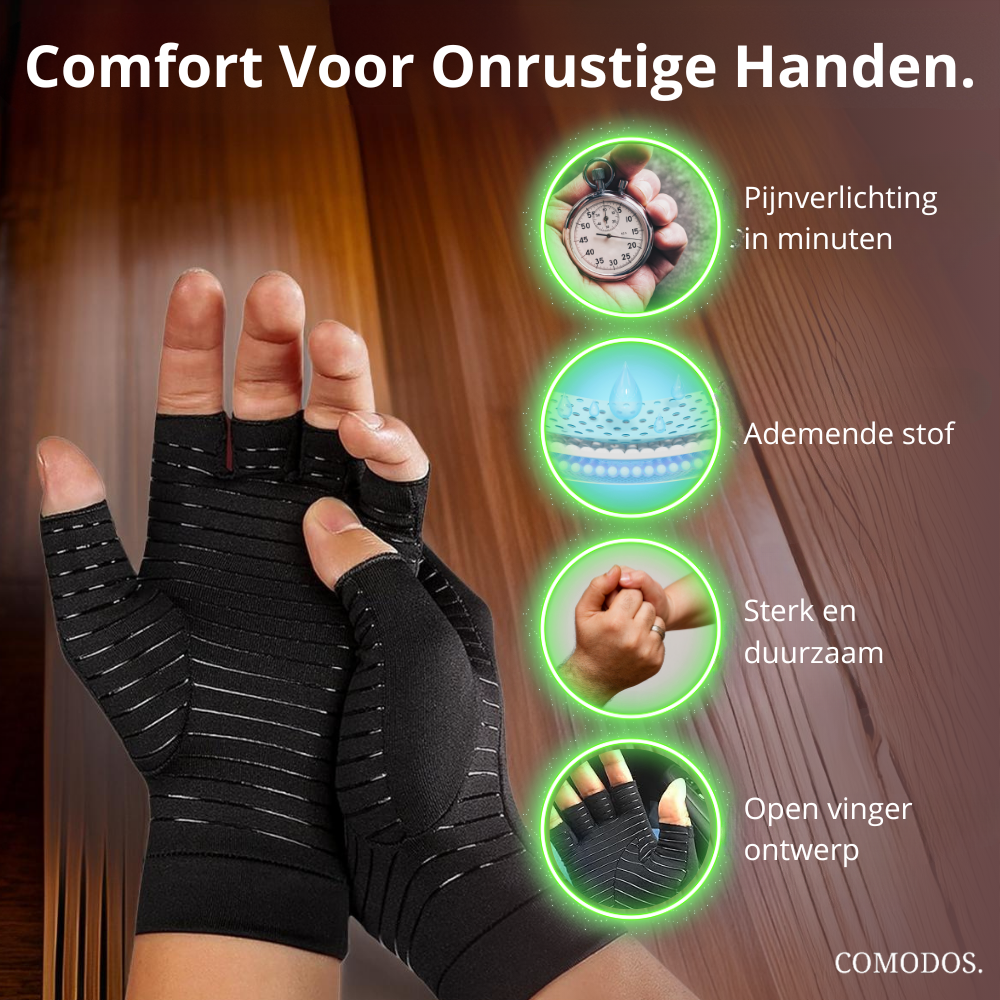 Glevato | Fingerless Compression Gloves for Hand Pain Relief