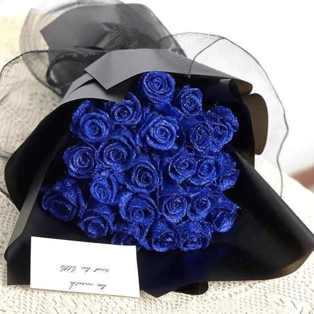 Glevato | Fleurion Forever Bloom Rose | real preserved glitter rose for romantic gifts and home decoration