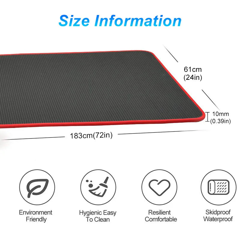 Glevato | FlexiMat Yoga Mat | Extra Thick 10 mm Non-Slip | 183×61 cm