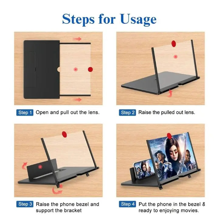 Glevato | Foldable Phone Screen Magnifier – HD for Videos