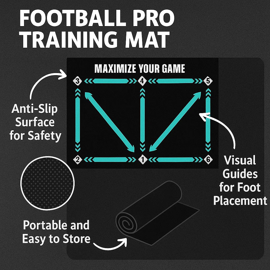Glevato | Football Pro Training Mat | Non-Slip, 2x2m Space for Skill Improvement and Home Training