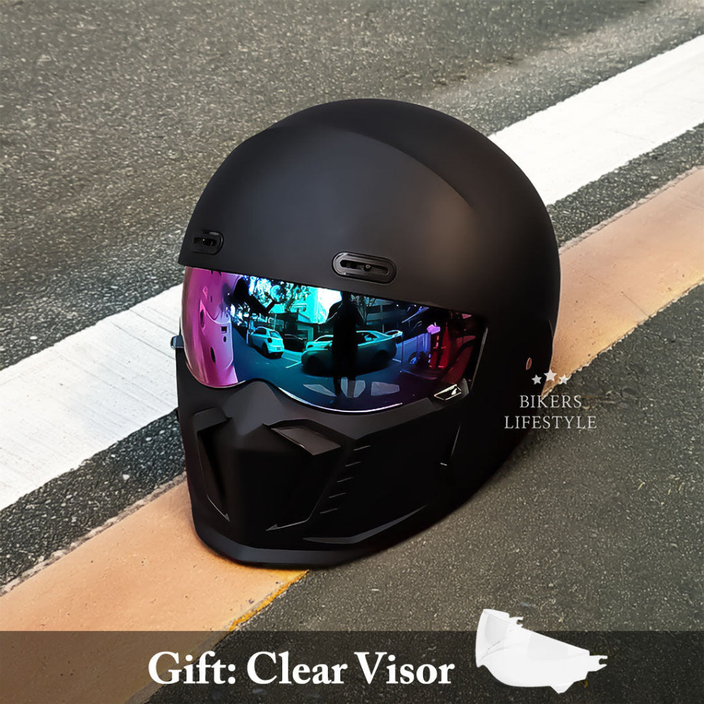 Glevato | Full Face Motorcycle Helmet with Integrated Chin Guard
