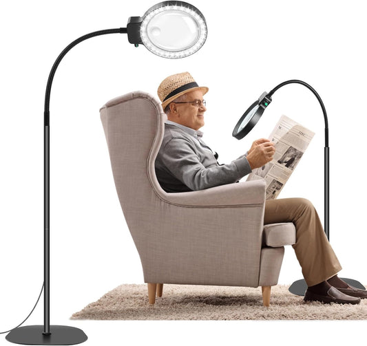 Glevato | Full-Page Magnifying Glass with LED Light – Hands-Free Reading Aid for Books, Crafts & Hobbies