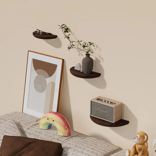 Glevato | Half-Round Wall Shelf | Stylish and Space-Saving | Natural Wood