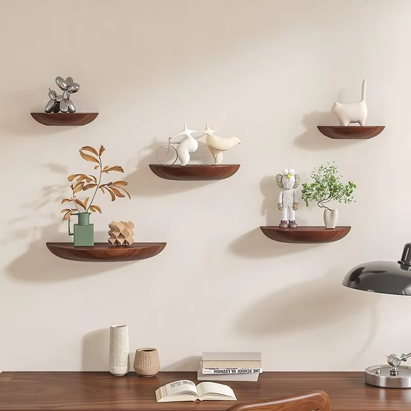 Glevato | Half-Round Wall Shelf | Stylish and Space-Saving | Natural Wood