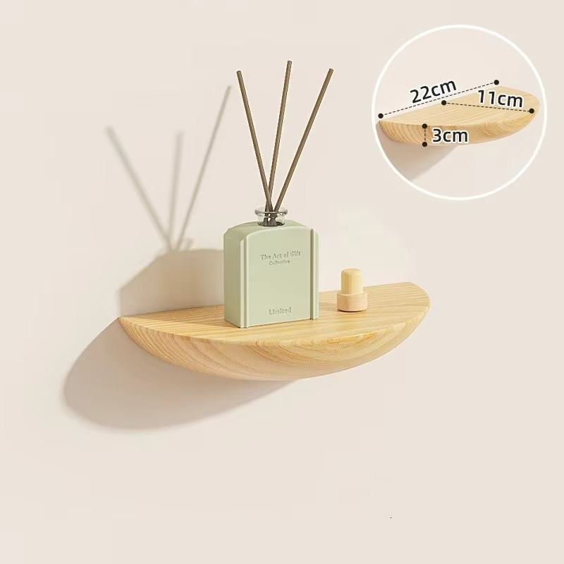 Glevato | Half-Round Wall Shelf | Stylish and Space-Saving | Natural Wood