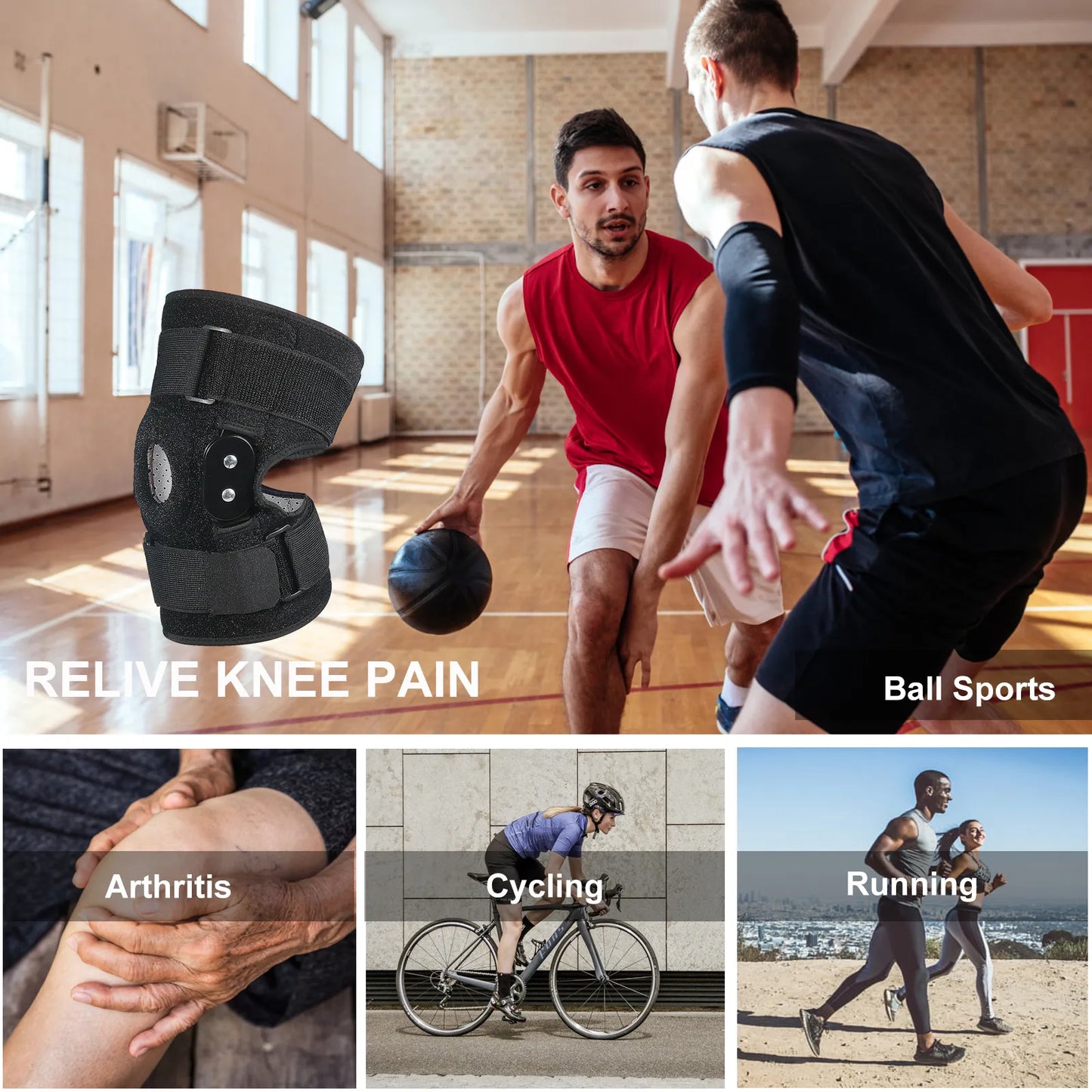 Glevato | Hinged Knee Brace with Adjustable Straps - Stabilizing Support
