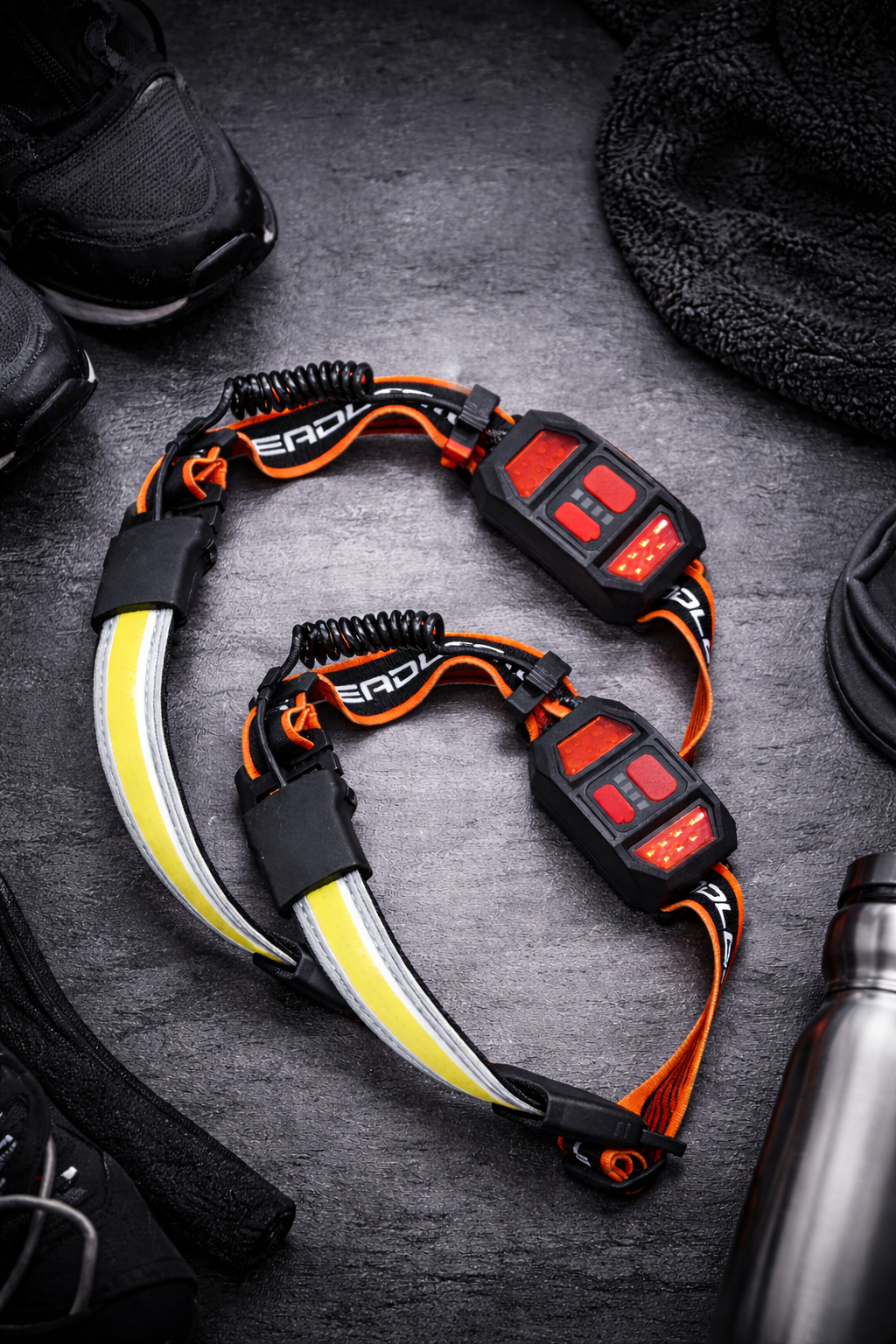 Glevato | Hopedone Rechargeable Headlamp 1000 Lumens, 230° Wide Angle, Waterproof, 2-Pack, Orange