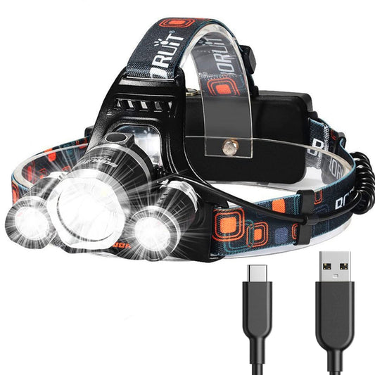 Glevato | Hqdz-Td 20000 Lumen Rechargeable Headlamp - Waterproof, Adjustable Light for Outdoors, Hunting, Camping