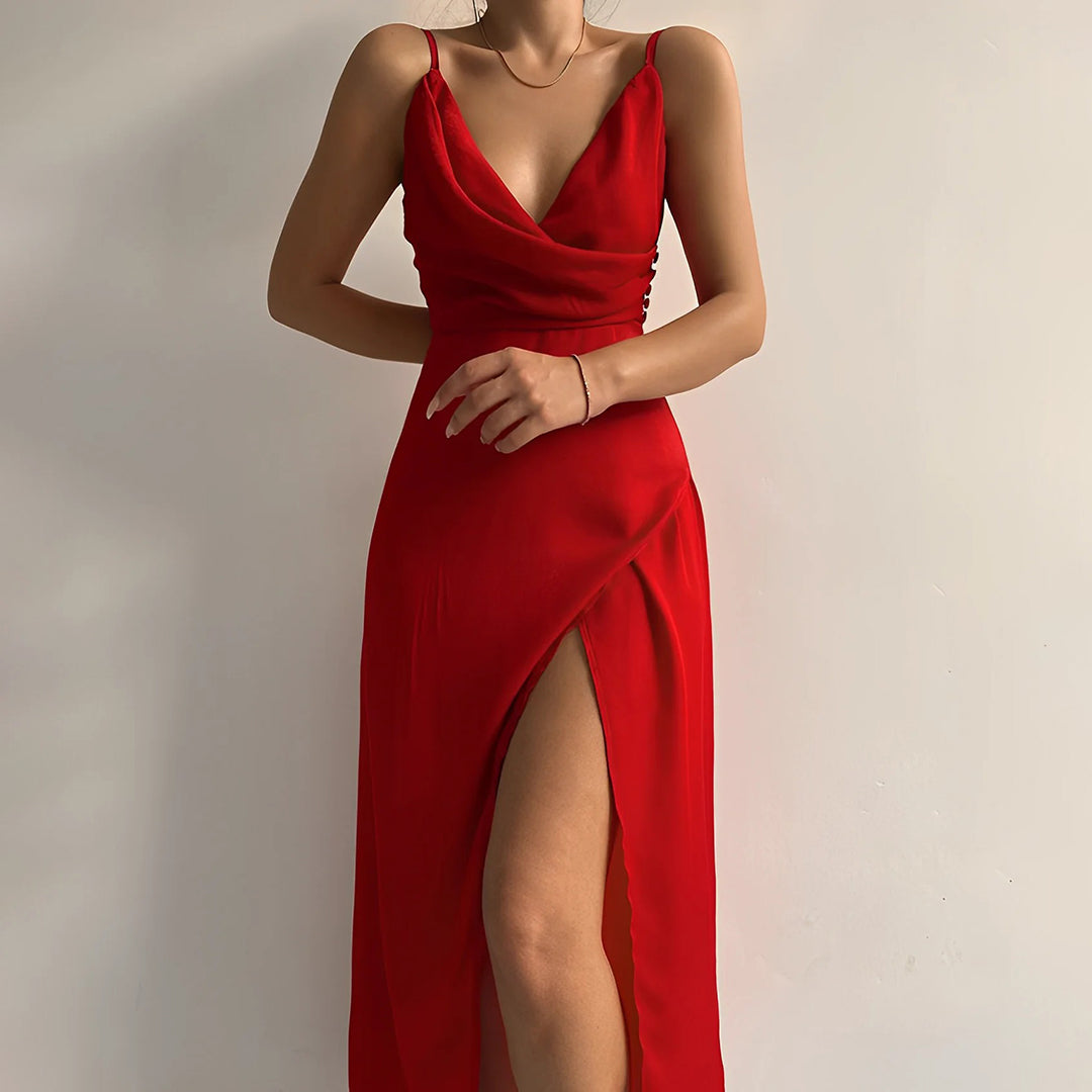 Glevato Ibiza Style Summer Dress Made of Satin