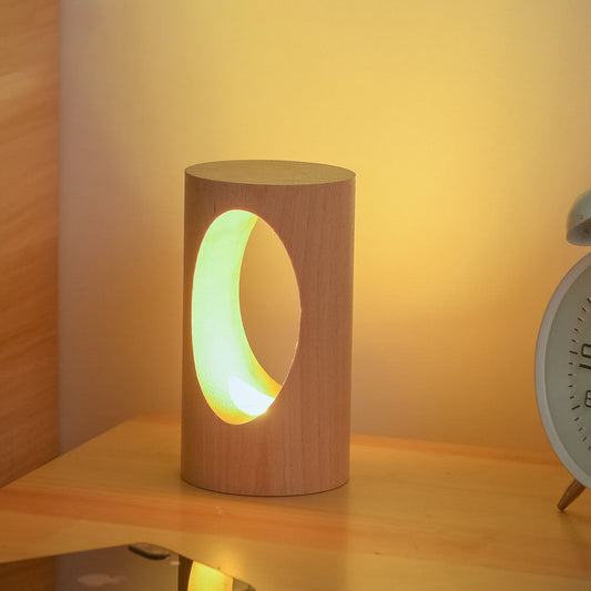 Glevato | Japanese Solid Wood Rectangular Column LED Night Lamp USB Table Lamp