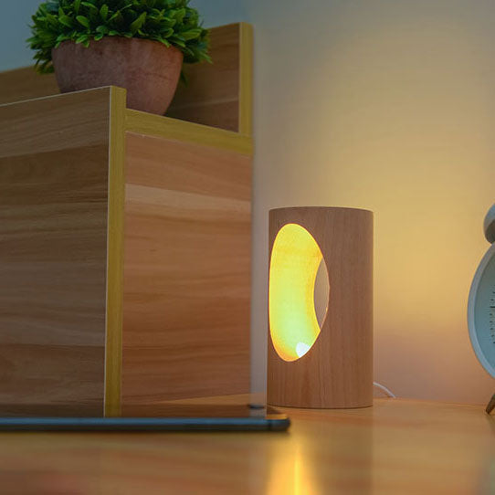 Glevato | Japanese Solid Wood Rectangular Column LED Night Lamp USB Table Lamp
