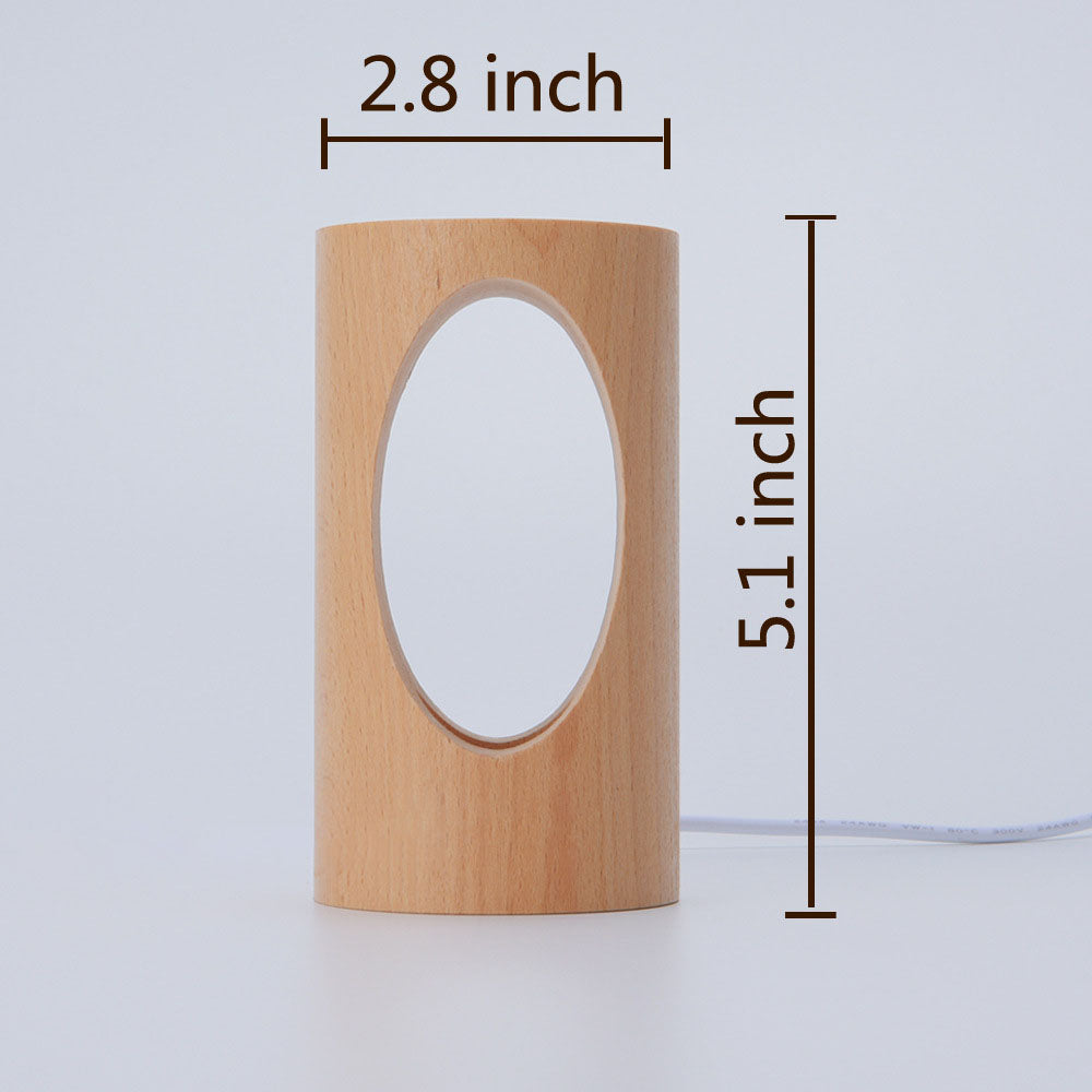 Glevato | Japanese Solid Wood Rectangular Column LED Night Lamp USB Table Lamp