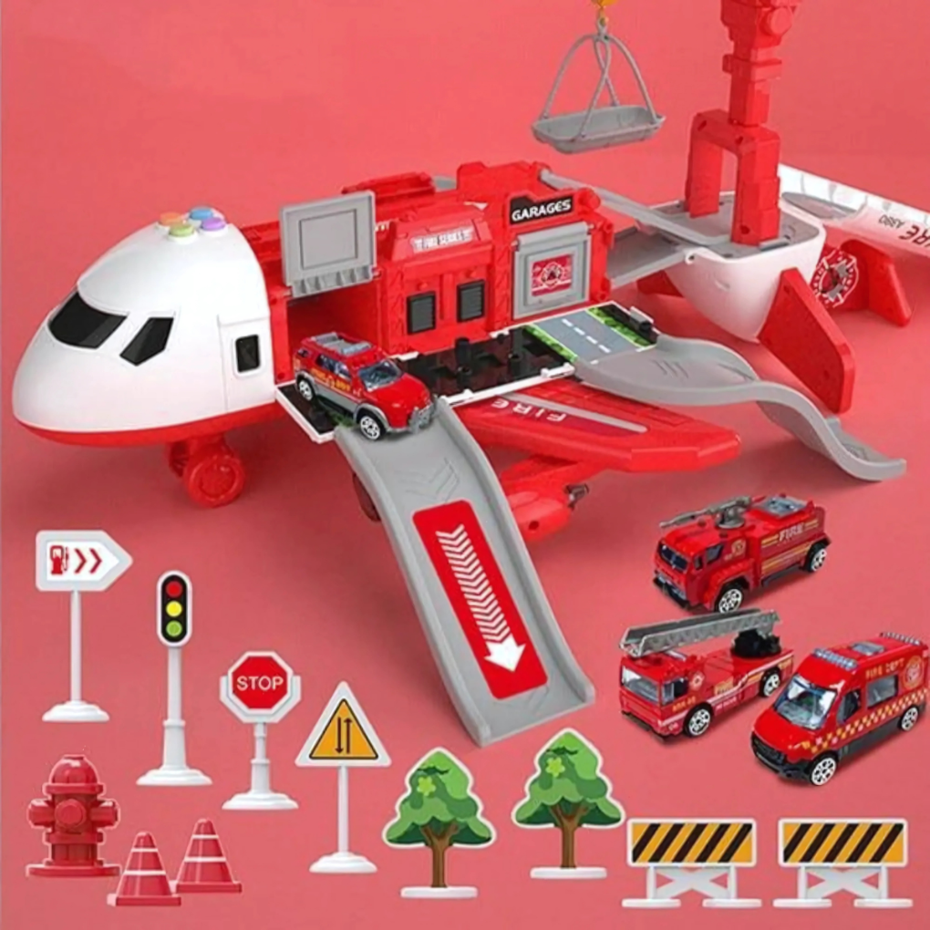Glevato | Kids Deformation Airplane Toy with Storage & Tracks