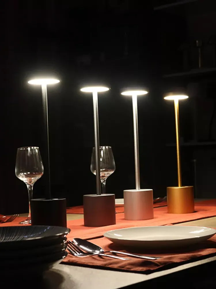Glevato | LumaLite Rechargeable LED Table Lamp | Wireless | Dimmable | Modern Design for Restaurants and Home