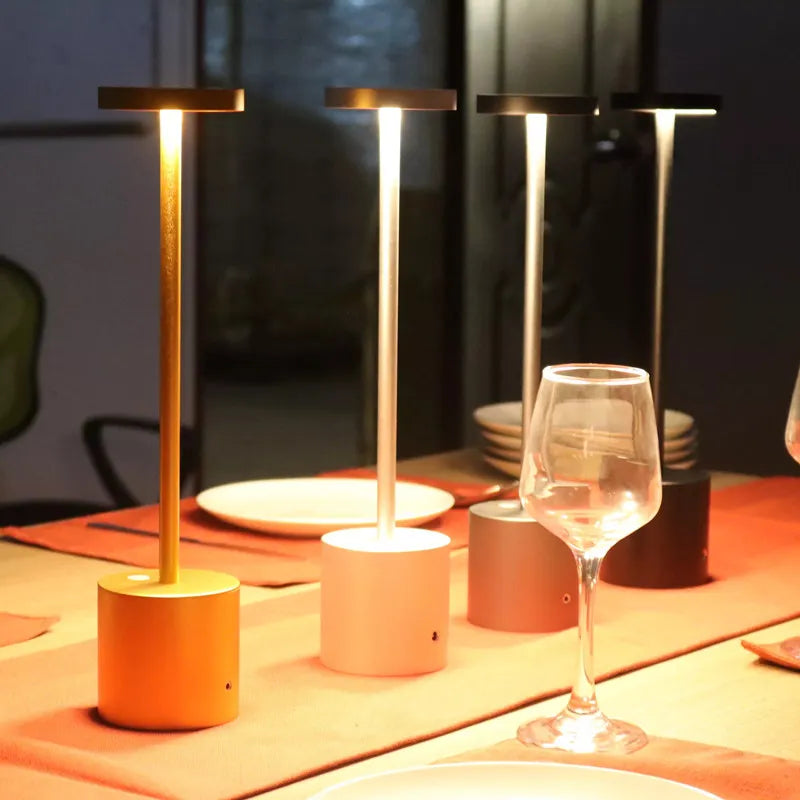 Glevato | LumaLite Rechargeable LED Table Lamp | Wireless | Dimmable | Modern Design for Restaurants and Home