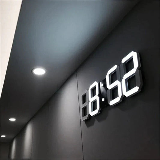 Glevato | LumiSync 3D LED Wall Clock – Modern Digital Clock with Dimmable Lighting