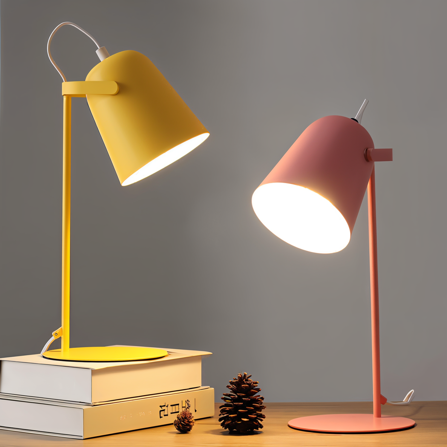 Glevato | Macaron Table Lamp - Nordic Yellow Desk Lamp - Adjustable Lamp