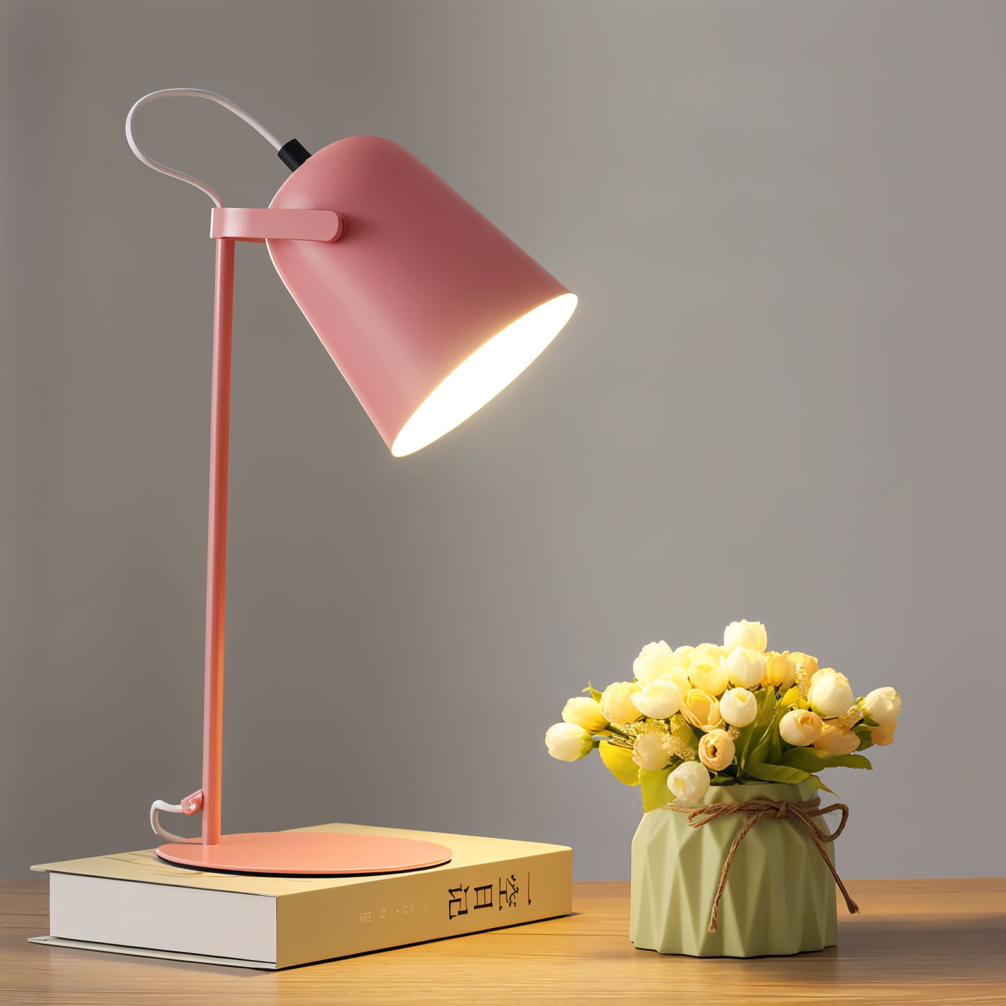 Glevato | Macaron Table Lamp - Nordic Yellow Desk Lamp - Adjustable Lamp