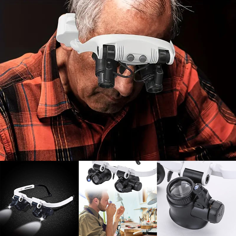 Glevato | Magnifying Glasses with LED Lights for Double Eyes
