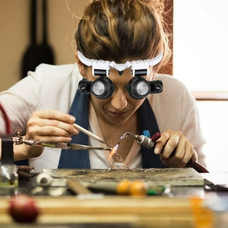 Glevato | Magnifying Glasses with LED Lights for Double Eyes