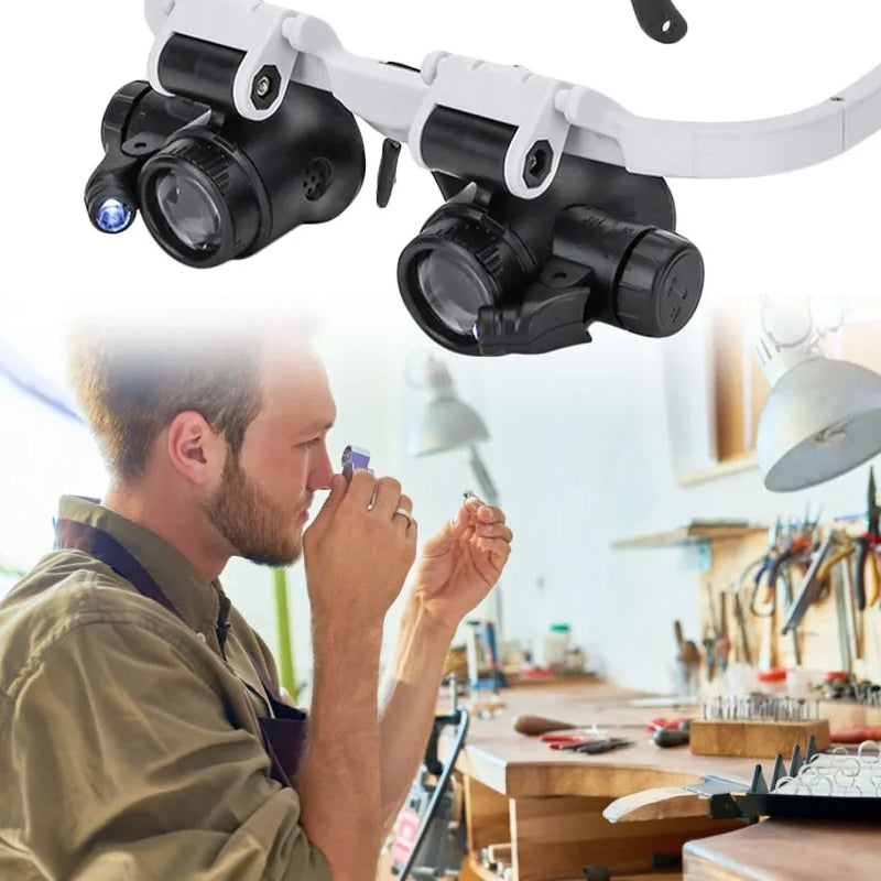 Glevato | Magnifying Glasses with LED Lights for Double Eyes