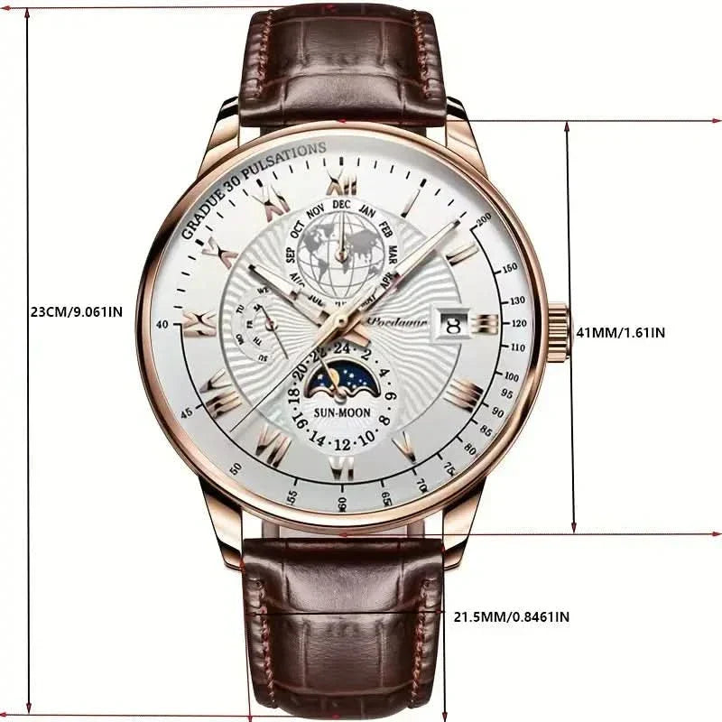 Glevato | Mechanical Men’s Luxury Watch with Moonphase