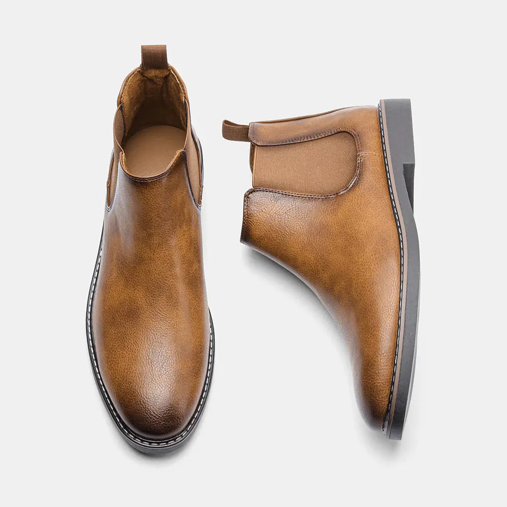 Glevato | Men's Ankle Chelsea Boots with Elastic Side Panels