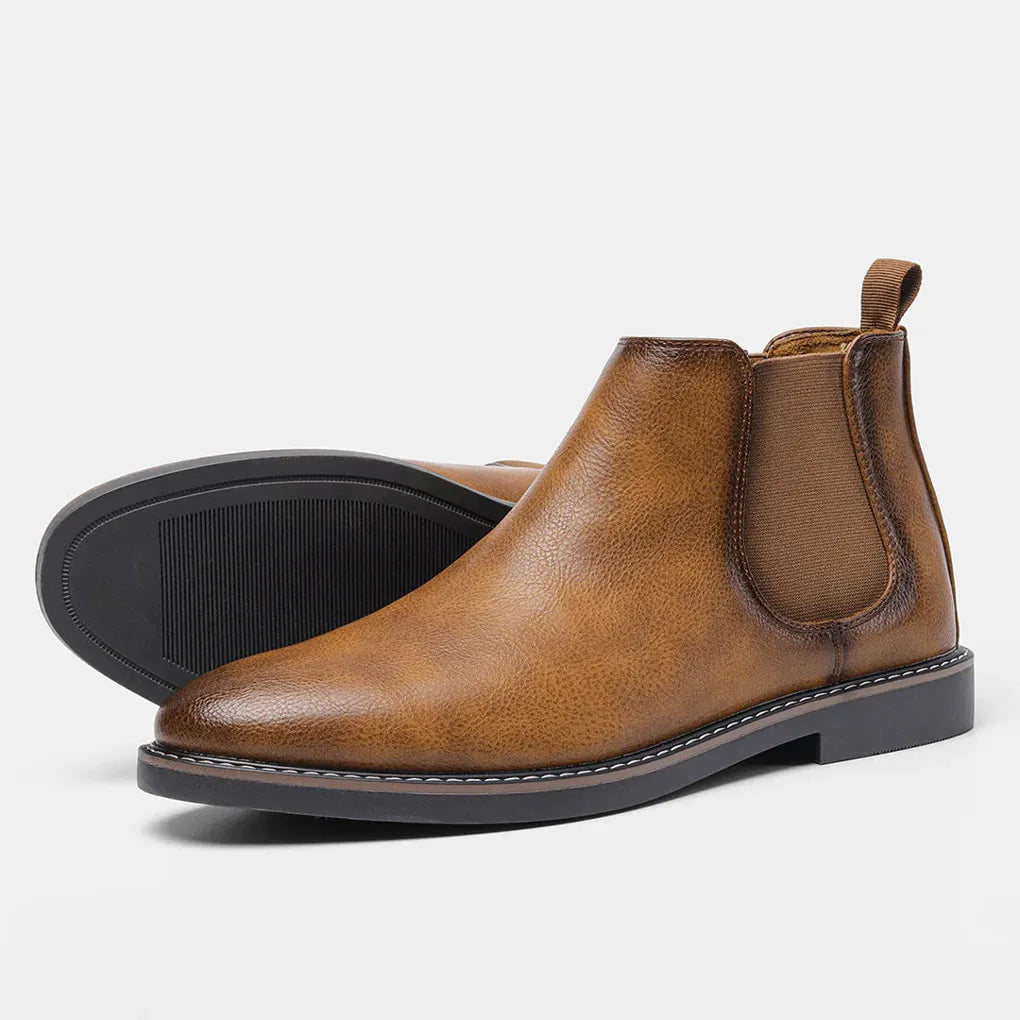 Glevato | Men's Ankle Chelsea Boots with Elastic Side Panels
