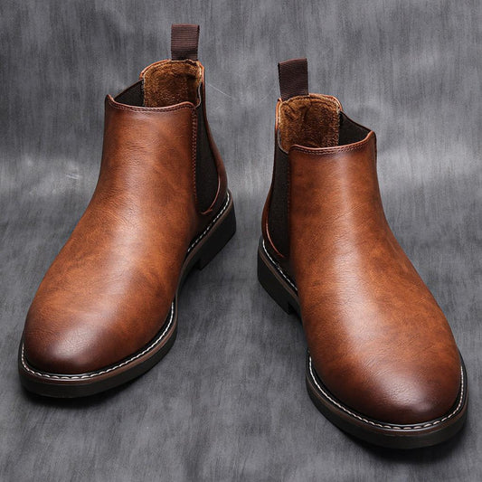 Glevato | Men's Ankle Chelsea Boots with Elastic Side Panels