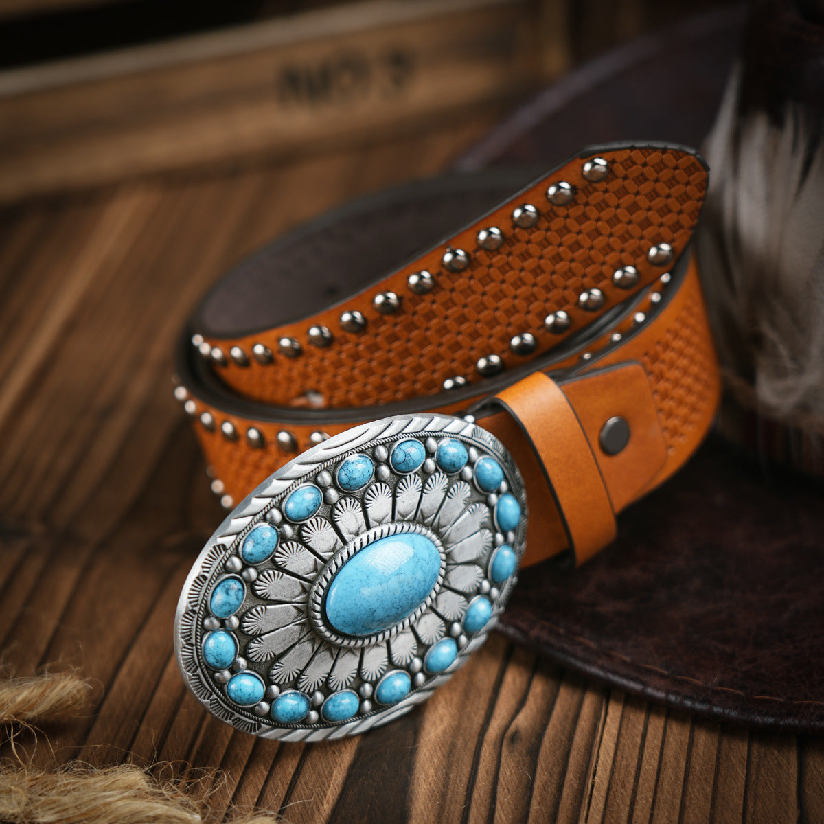 Glevato | Men’s Belt | Western Style | Vegan Leather & Durable Metal Buckle