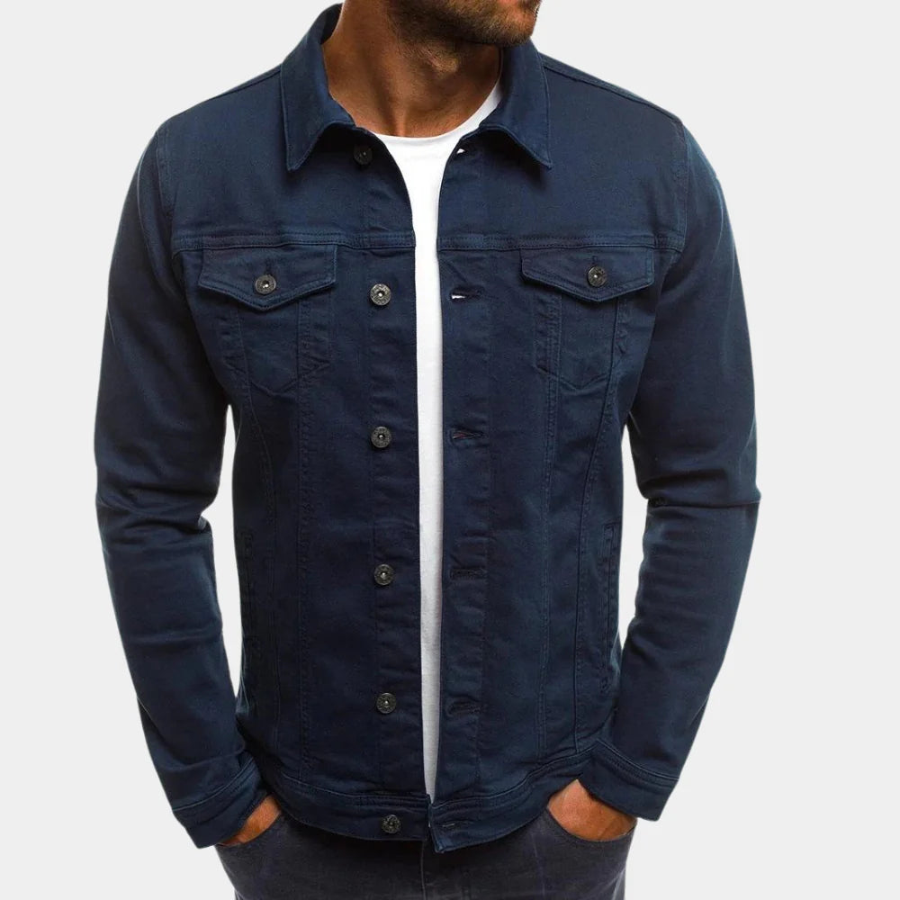 Glevato | Men's Classic Denim Jacket Button-Front