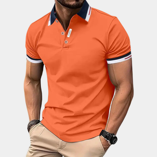 Glevato | Men's Contrast Collar Polo Shirt