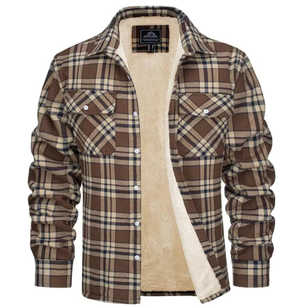Glevato | Men's Flannel Lined Shirt Jacket - Plaid