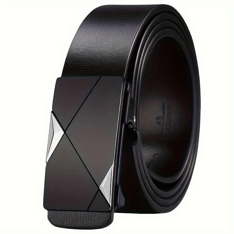 Glevato | Men’s Genuine Leather Belt with Automatic Buckle – Classic Adjustable Big Game Belt