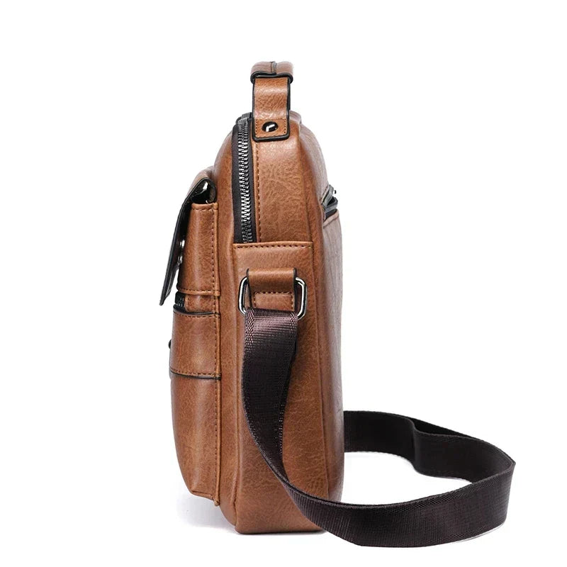 Glevato | Men's Genuine Leather Shoulder Bag | Durable, Adjustable Strap & Ideal for Work or Leisure