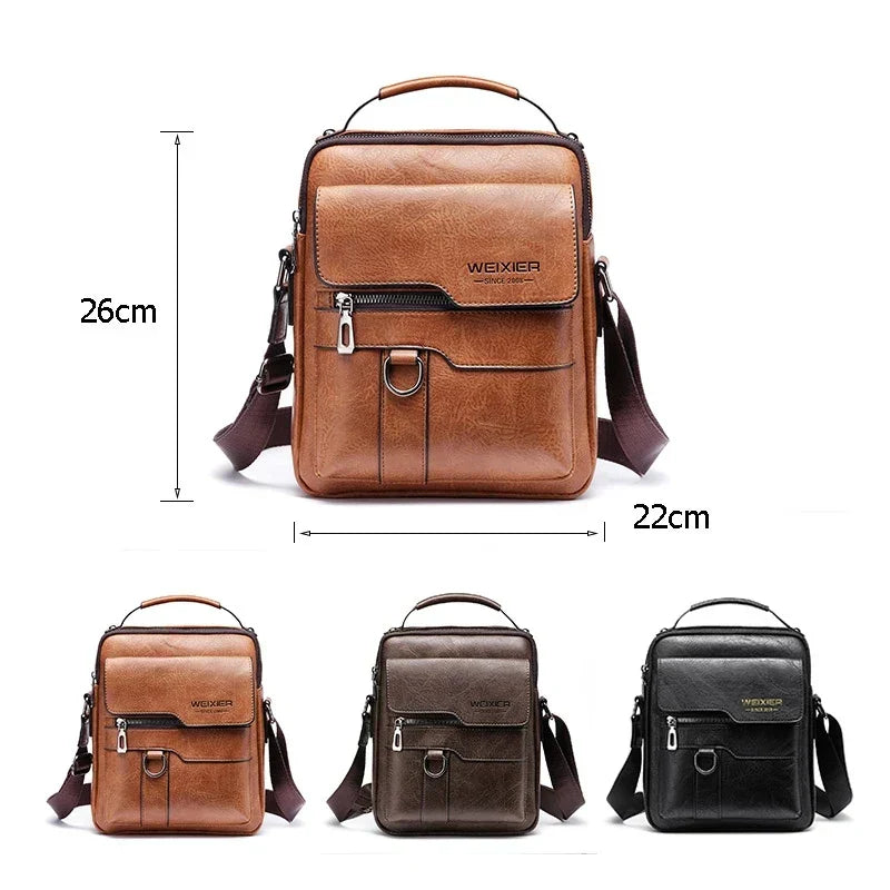Glevato | Men's Genuine Leather Shoulder Bag | Durable, Adjustable Strap & Ideal for Work or Leisure