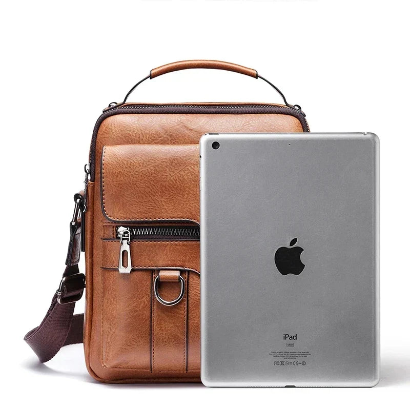 Glevato | Men's Genuine Leather Shoulder Bag | Durable, Adjustable Strap & Ideal for Work or Leisure