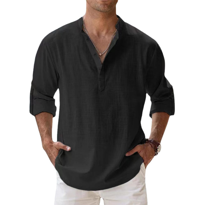 Glevato | Men's Henley Shirt with Button Detail