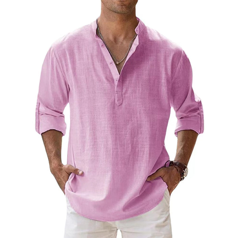 Glevato | Men's Henley Shirt with Button Detail