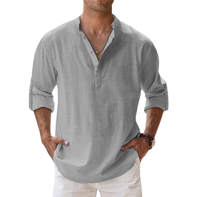 Glevato | Men's Henley Shirt with Button Detail