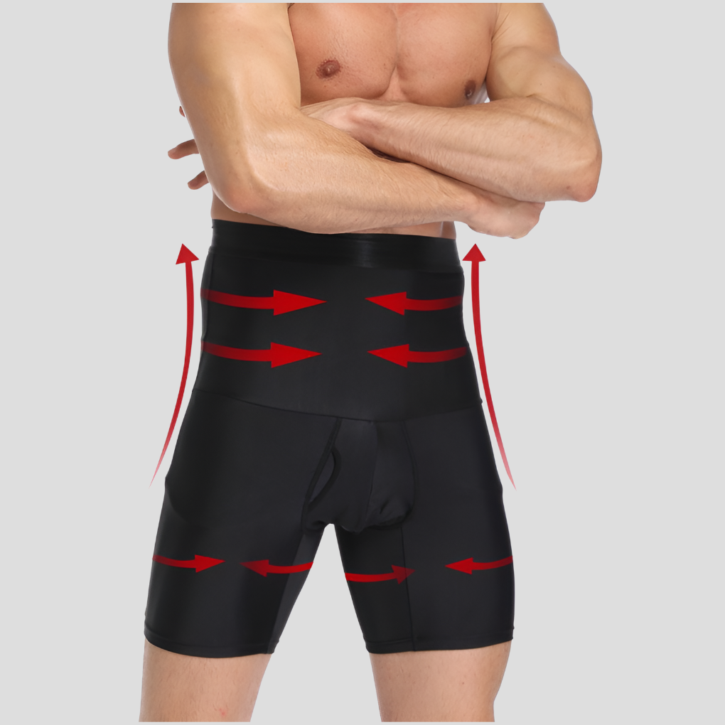 Glevato | Men's High-Waisted Compression Shorts with Tummy Control