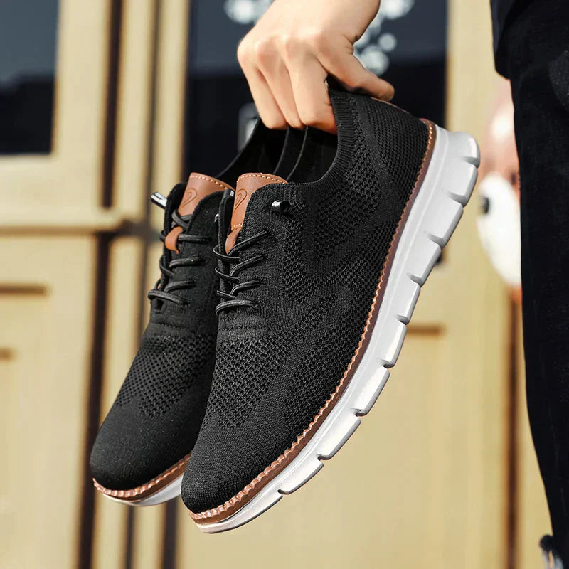 Glevato | Men's Knit Oxford Sneakers with Lace-Up Detail