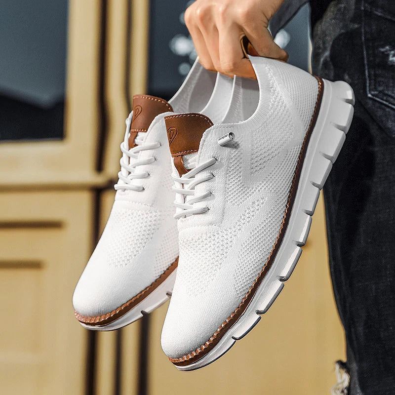 Glevato | Men's Knit Oxford Sneakers with Lace-Up Detail