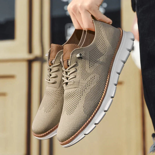 Glevato | Men's Knit Oxford Sneakers with Lace-Up Detail