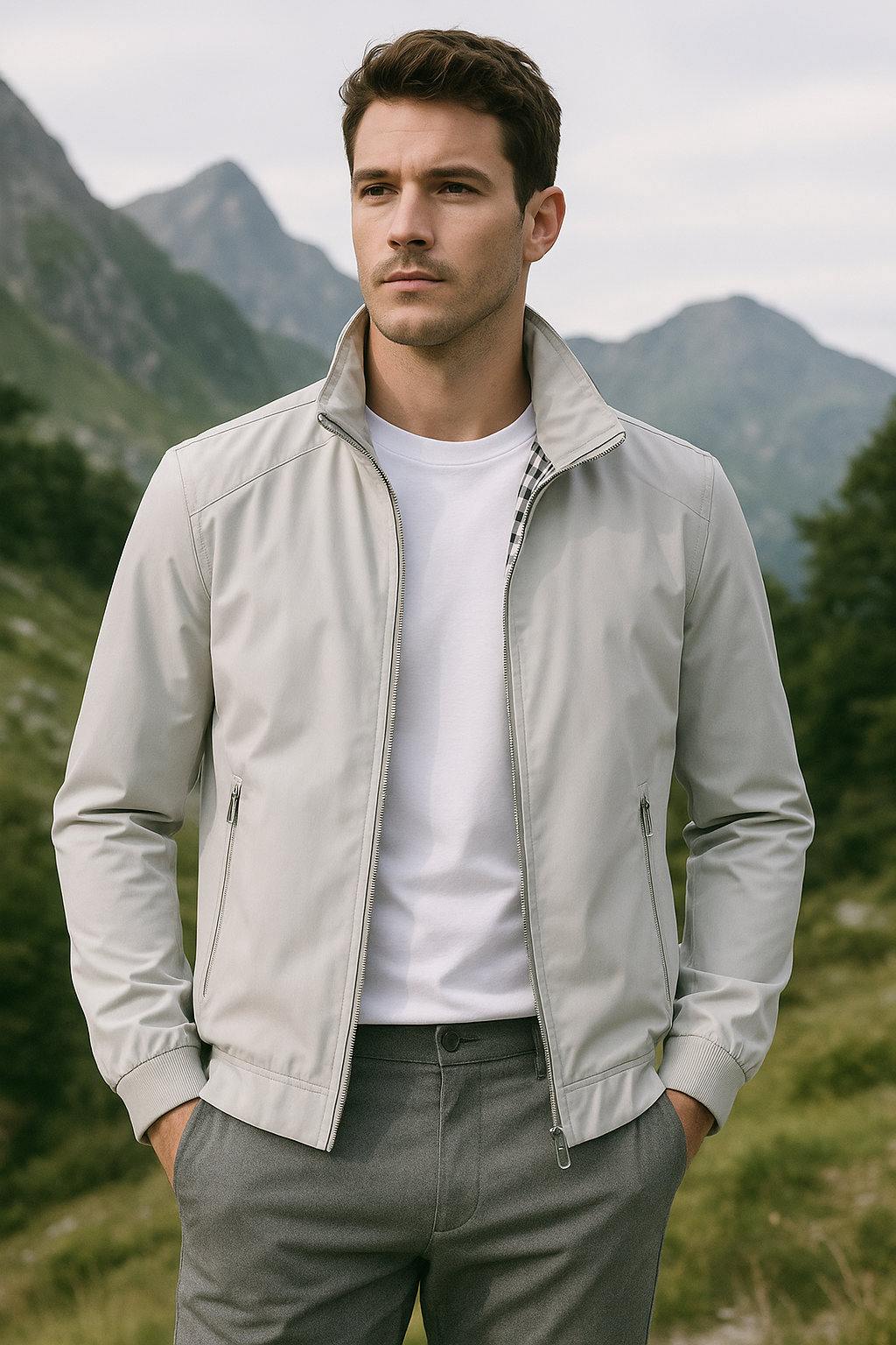 Glevato | Men's Lightweight Bomber Jacket with Collar