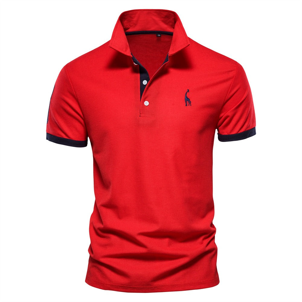Glevato | Men's Short Sleeve Polo Shirt with Contrast Trim