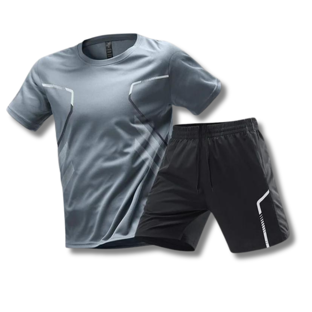 Glevato | Men's Sports Set with Shorts and T-Shirt - Graphic Design