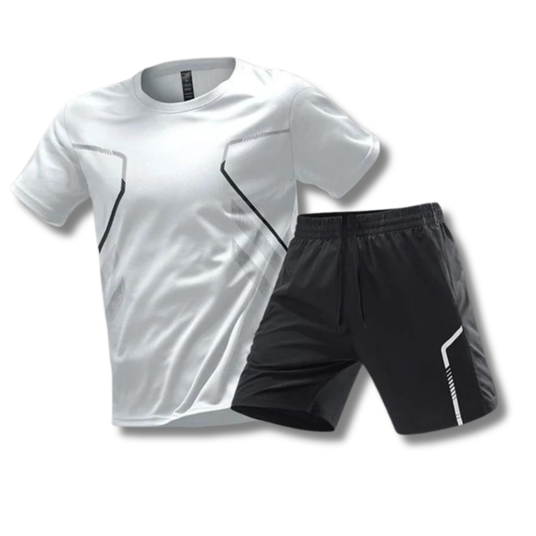 Glevato | Men's Sports Set with Shorts and T-Shirt - Graphic Design