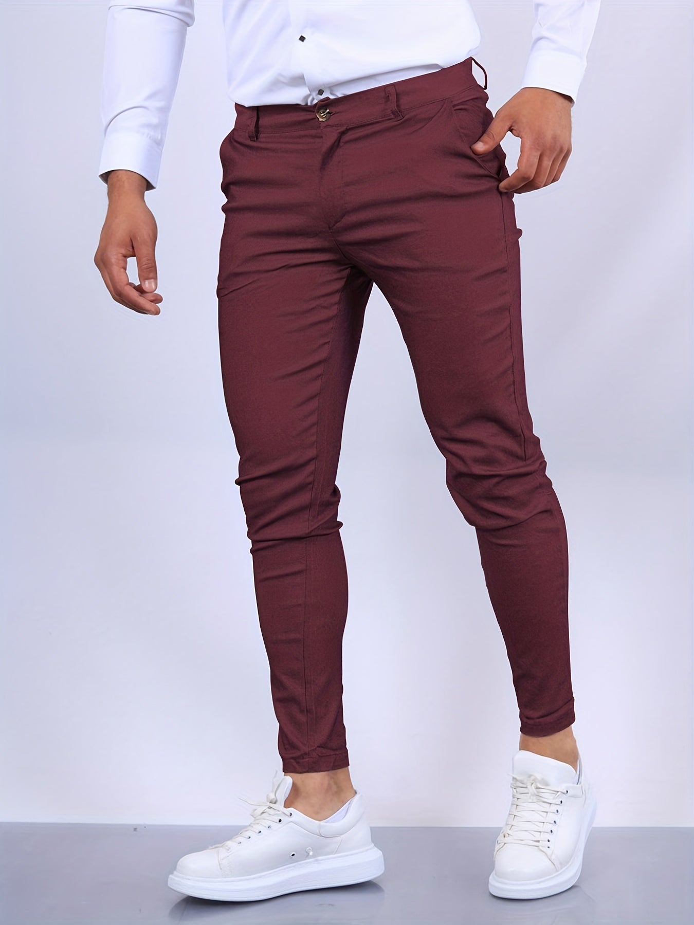 Glevato | Men's Stretch Skinny Fit Trousers